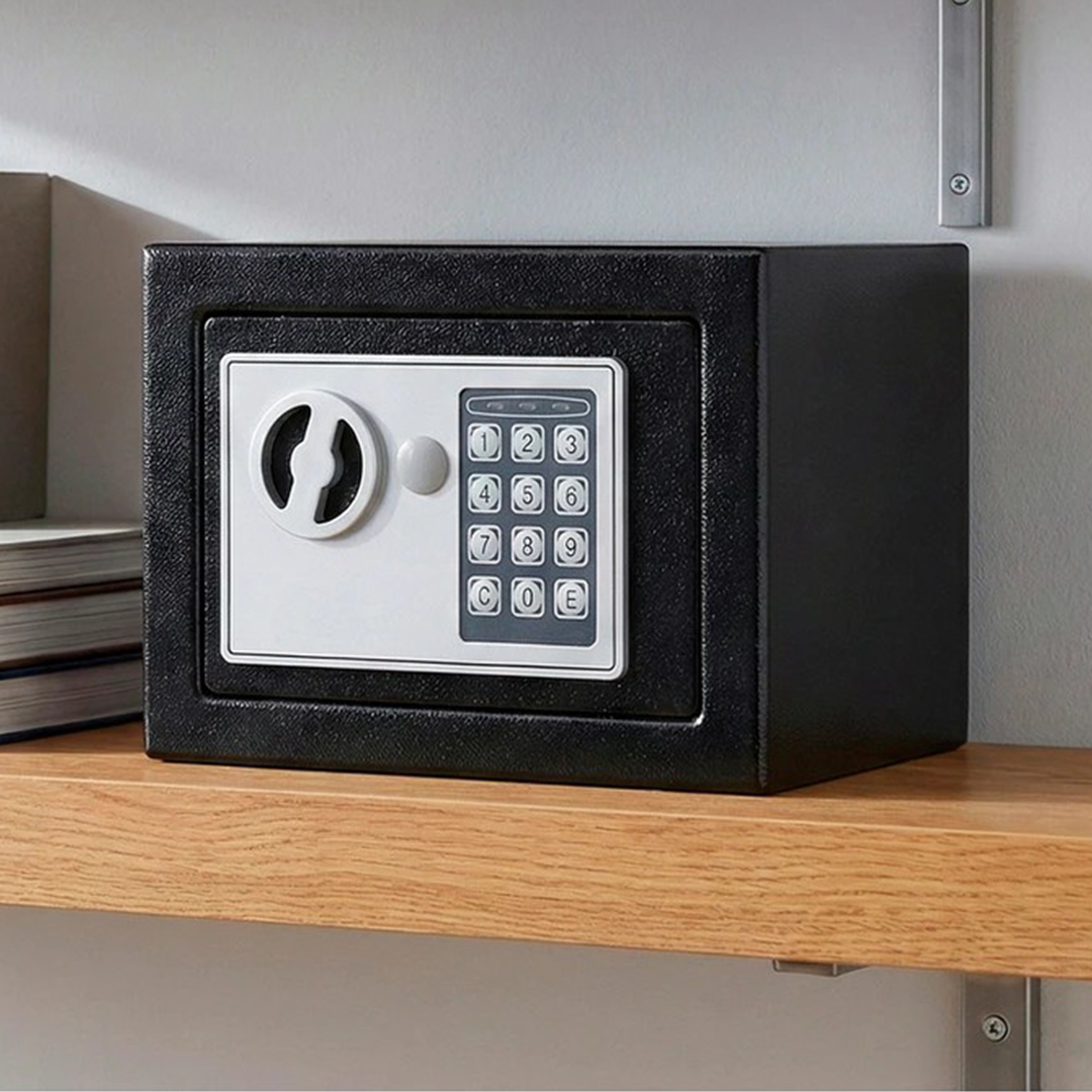 Caja Fuerte Digital con Llave de Seguridad Negra - Imagen 2