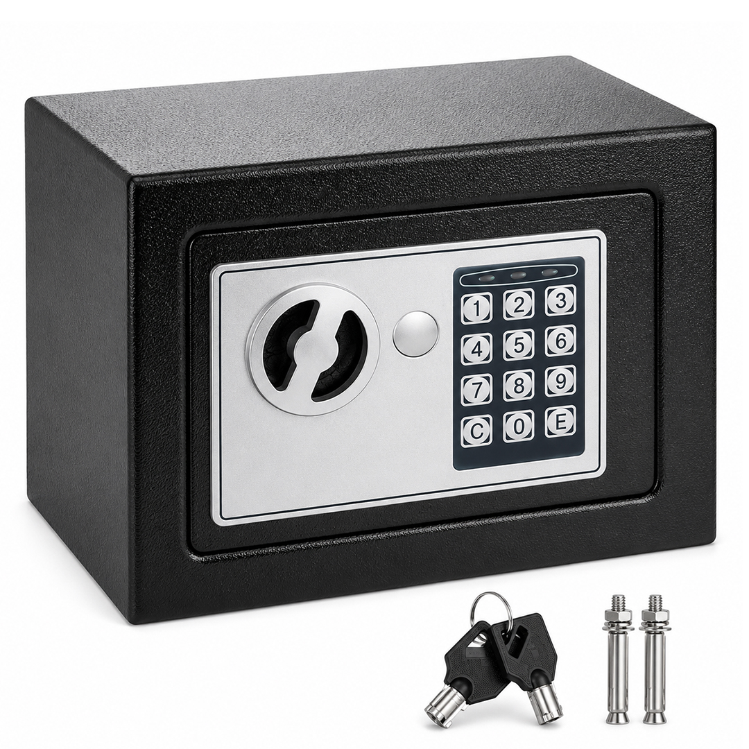 Caja Fuerte Digital con Llave de Seguridad Negra