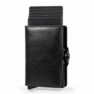 Billetera Tarjetero Automática de Cuero PU con Bloqueo RFID