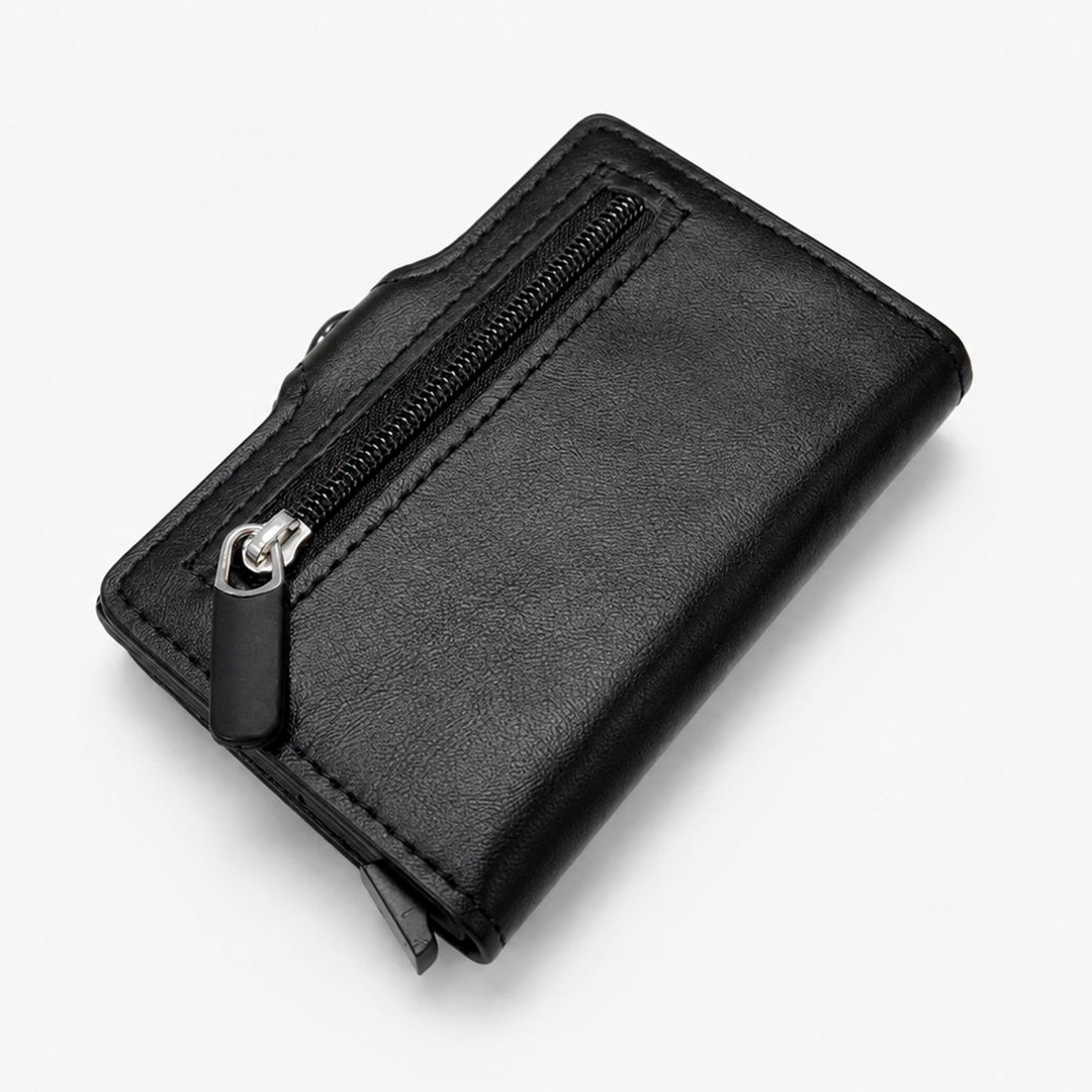 Billetera Tarjetero Automática de Cuero PU con Bloqueo RFID - Imagen 3